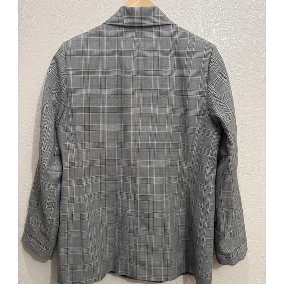 Zara Double Breasted Plaid Blazer Womens Size L - Picture 2 of 5